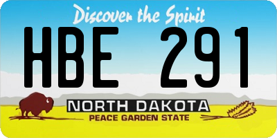 ND license plate HBE291