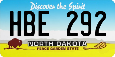 ND license plate HBE292