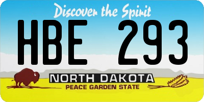 ND license plate HBE293