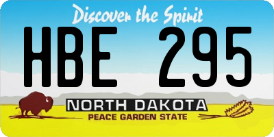 ND license plate HBE295
