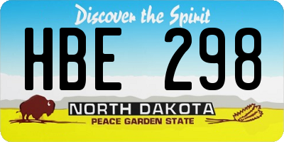 ND license plate HBE298