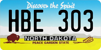 ND license plate HBE303