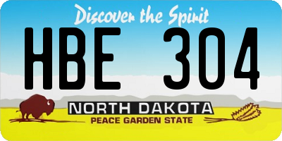 ND license plate HBE304