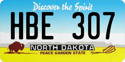 ND license plate HBE307