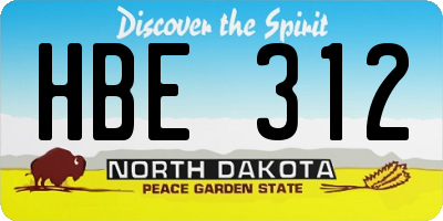 ND license plate HBE312