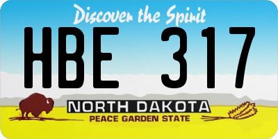 ND license plate HBE317