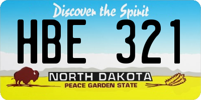 ND license plate HBE321