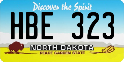 ND license plate HBE323