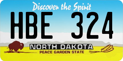 ND license plate HBE324