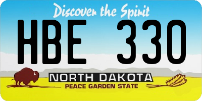 ND license plate HBE330