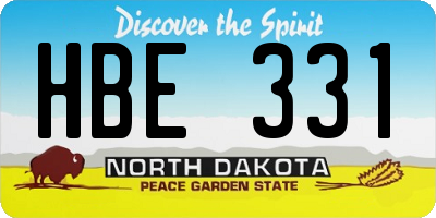 ND license plate HBE331