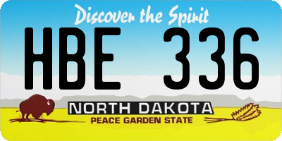 ND license plate HBE336