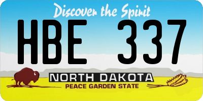 ND license plate HBE337