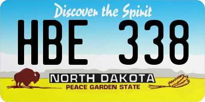 ND license plate HBE338