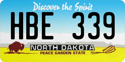 ND license plate HBE339