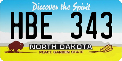 ND license plate HBE343