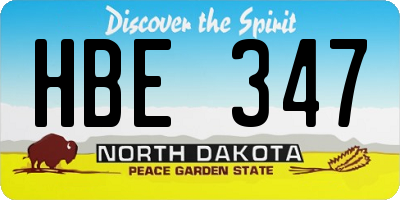 ND license plate HBE347