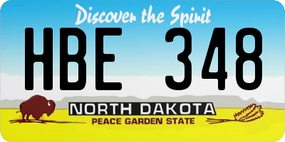 ND license plate HBE348