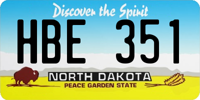 ND license plate HBE351