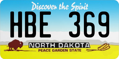 ND license plate HBE369