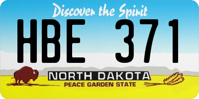 ND license plate HBE371