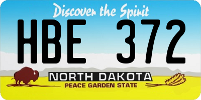 ND license plate HBE372