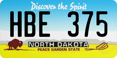 ND license plate HBE375