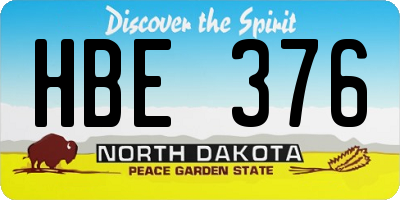 ND license plate HBE376