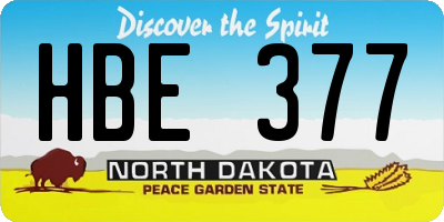 ND license plate HBE377