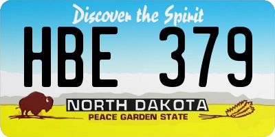 ND license plate HBE379