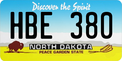 ND license plate HBE380