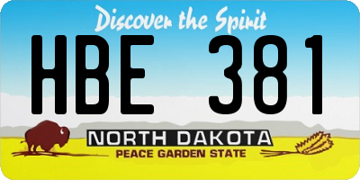 ND license plate HBE381