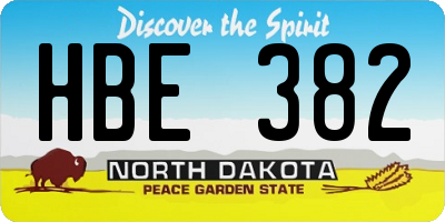 ND license plate HBE382
