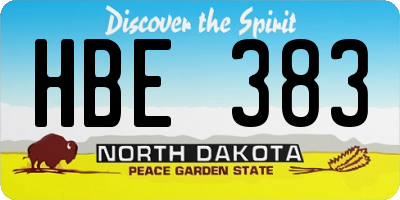 ND license plate HBE383