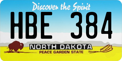 ND license plate HBE384