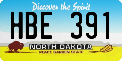 ND license plate HBE391