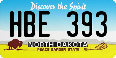 ND license plate HBE393