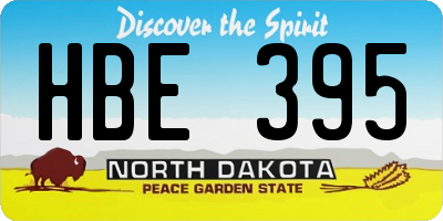 ND license plate HBE395