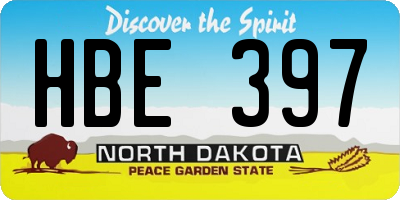 ND license plate HBE397