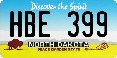ND license plate HBE399