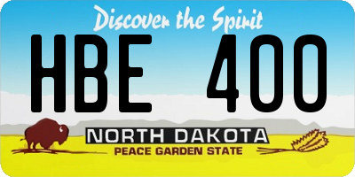 ND license plate HBE400