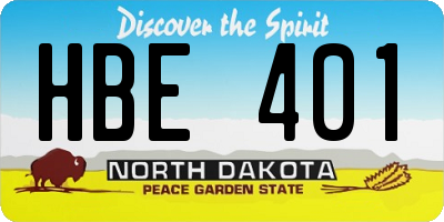 ND license plate HBE401