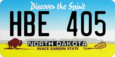 ND license plate HBE405