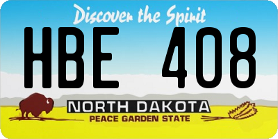 ND license plate HBE408