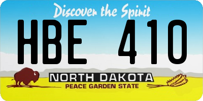 ND license plate HBE410