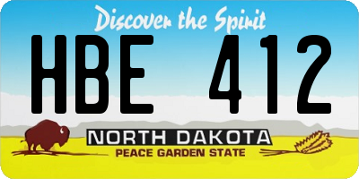 ND license plate HBE412