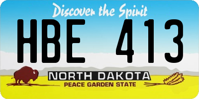 ND license plate HBE413