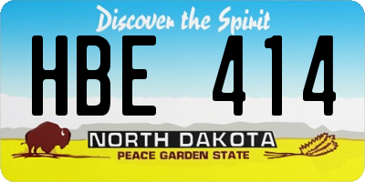 ND license plate HBE414