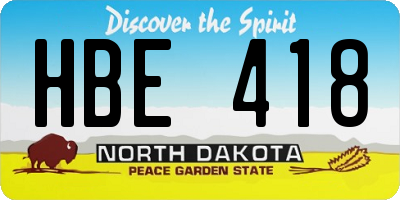 ND license plate HBE418
