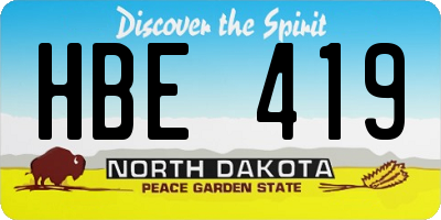 ND license plate HBE419